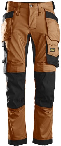 Snickers 6241 AllroundWork Stretch Werkbroek met Holsterpockets Bruin-Zwart 150