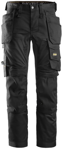 Snickers 6241 AllroundWork Stretch Werkbroek met Holsterpockets Zwart-Zwart 050