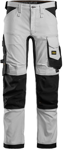 Snickers 6341 AllroundWork Stretch Werkbroek Wit-Zwart 052