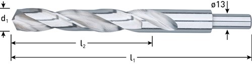 Rotec Metaalboor 15,5x178mm HSS-G Schacht 13mm (1 Stuks)-2