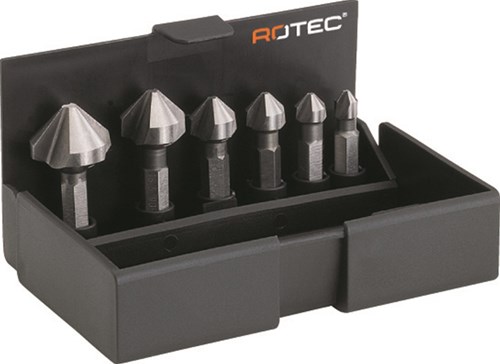 Rotec Verzinkfrezenset 6,3-20,5mm 90 Graden 6-Delig