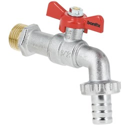 Bonfix Tapkraan met rode vlinder  en slangaansluiting 1/2"