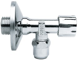 Bonfix Verchroomde Hoekstopkraan met rozet 1/2"x10mm