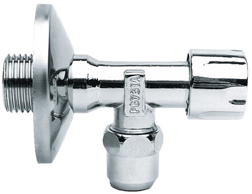 Bonfix Verchroomde Hoekstopkraan met rozet 1/2"x10mm