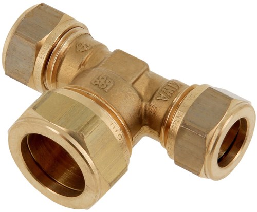 Bonfix Messing T-koppeling, verlopend 12x15x12mm