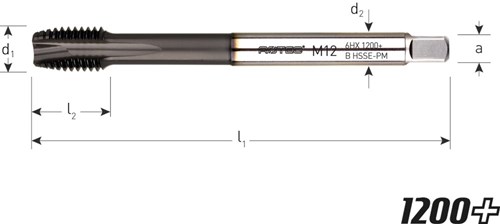 Rotec Machinetap M 16x9,0mm Tot 1200N/mm_ DIN 376 HSS-E PM (1 Stuks)-2