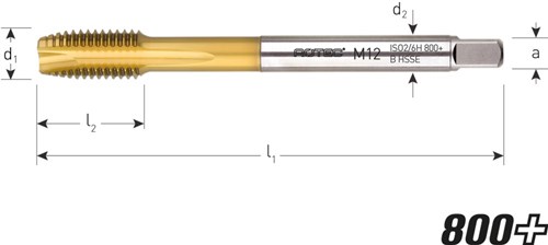 Rotec Machinetap M 33 DIN 376 HSS-E TiN-Gecoat (1 Stuks)-2