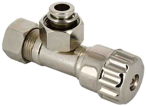 Bonfix Verchroomde Hoekstopkraan met rozet 3/8"x12mm
