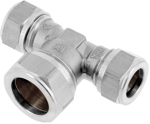 Bonfix Vernikkelde T-koppeling, verlopend 12x15x12mm