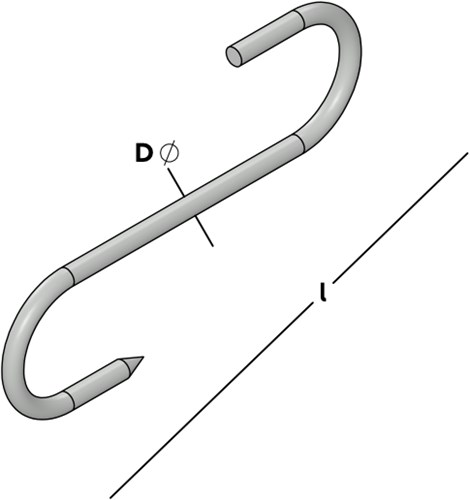 GB Vleeshaak 100mm Ø4,4mm RVS A2-2