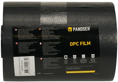 Pandser Waterkerende DPC Folie 25cm x 50 Mtr. Zwart 300µm