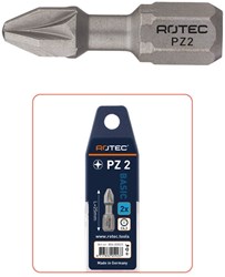 Rotec PZ 2x25mm Pozi Schroefbit Pro 1/4" (2 Stuks)