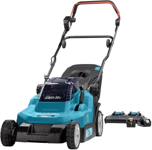 Makita DLM382PT2 LXT 2x18 V accu Grasmaaier 38 cm (2x 5,0Ah in Doos)