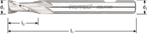 Rotec Spiebaanfrees 6x13mm HSS-E Lang Weldon (1 Stuks)-2
