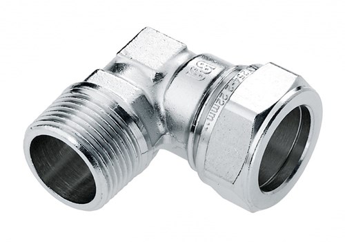 Bonfix Vernikkelde Kniekoppeling 3/4"x22mm