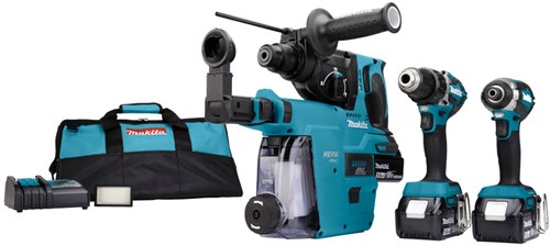Makita DLX3106TW1 18 V Combiset voor (slag)schroeven en boren in hout en beton (3x 5,0Ah in Tas)-2