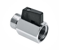Bonfix Mini Kogelkraan Zwarte knop bediening 1/2"x1/2"