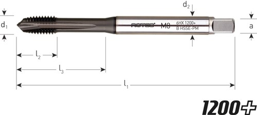 Rotec Machinetap M 7x5,5mm Tot 1200N/mm_ DIN 371 HSS-E PM (1 Stuks)-2