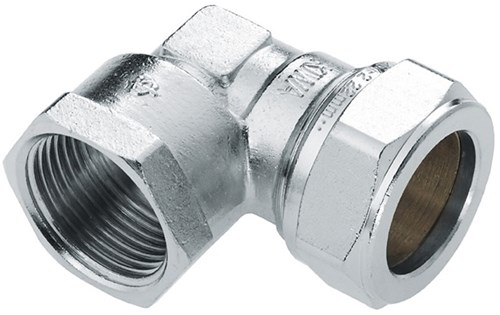 Bonfix Vernikkelde Kniekoppeling 3/4"x15mm