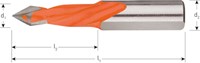Rotec Drevelboor 5x57,5mm Linksdraaiend Doorlopend HM-2