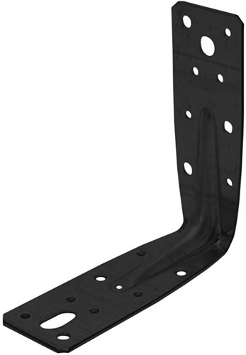 GB Hoekanker 125x125mm Met Ril Zwart Gecoat