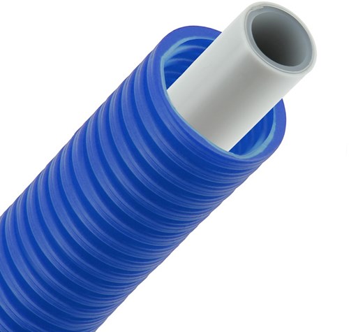Bonfix Alu-pers Systeembuis Met Blauwe Mantel 16x2,0mm (Op 50 Meter Rol)