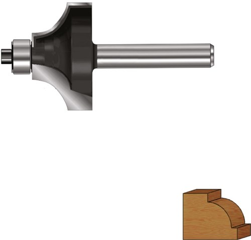 Rotec Kwartrondprofielfrees 28,7mm R8 8mm Gold-Line