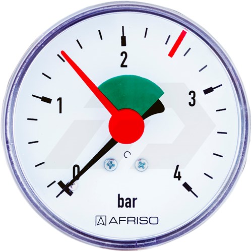 Afriso Manometer 63mm 1/4" Achteraansluiting 0-4 bar