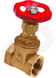 Bonfix Schuifafsluiter 2 1/2"x2 1/2" Met Rood Handwiel PN16