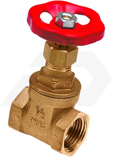 Bonfix Schuifafsluiter 1 1/2"x1 1/2" Met Rood Handwiel PN16