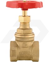 Bonfix Schuifafsluiter 1 1/2"x1 1/2" Met Rood Handwiel PN16-2
