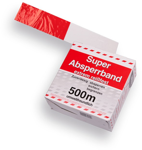 Afzetlint Rood/Wit 500 Mtr (1 rol)