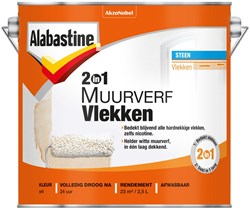 Alabastine 2in1 Muurverf Vlekken Wit (2,5 Liter)