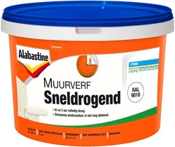 Alabastine Muurverf Sneldrogend RAL 9010 (5 Liter)