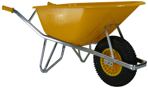 Altrad Fort SMB 100 Kruiwagen Kunststof Bak Geel 100 Ltr