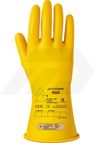 Ansell RIG0011Y Veiligheidshandschoenen Klasse 00 Mt 9