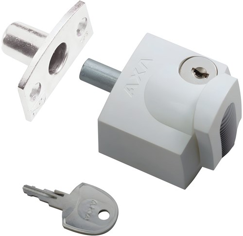 AXA Veiligheidsoplegslot 3012 Naar Buiten Draaiend Gelijksluitend SKG* Wit (1 Stuks)