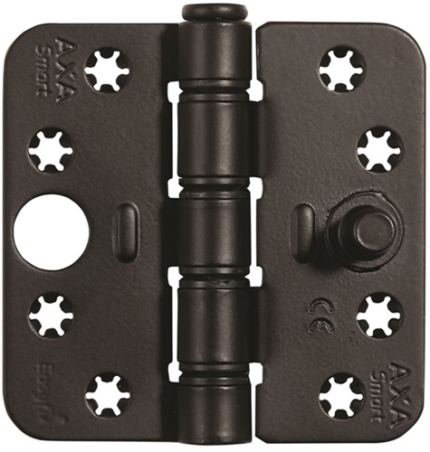 AXA 1687-09 89x89mm Smart Glijlagerscharnier Ronde Hoek Zwart SKG