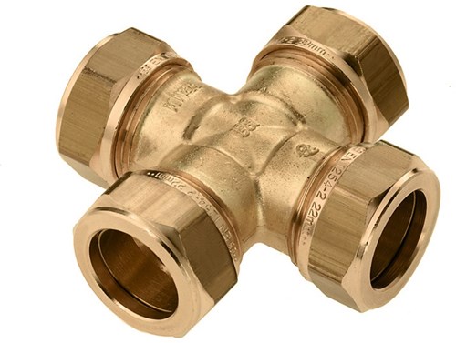 Bonfix Messing Kruisstuk 22x15x22x15mm