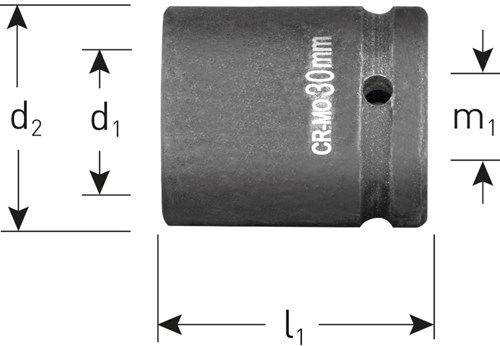 Rotec 55mm Krachtdop 1"" Kort (1 Stuks)-2