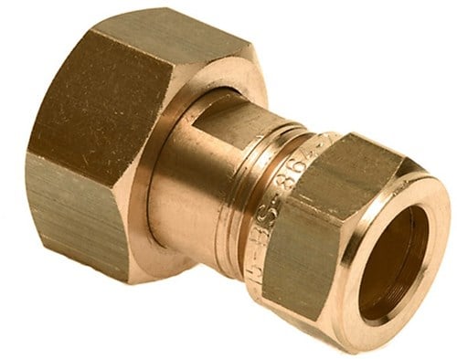 Bonfix Messing 2-delige koppeling met neopreenring 1"x22mm