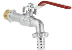 Bonfix Tapkraan met rode hendel  en slangaansluiting 3/4"