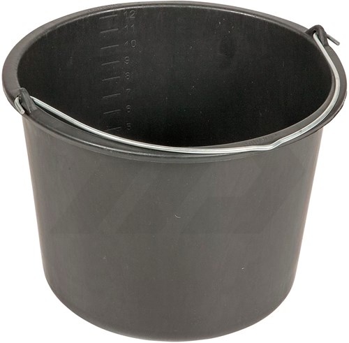 Gripline Bouwemmer 12L Zwart