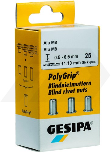 Gesipa Blindklinkmoer PolyGrip M8 Staal (25 Stuks)-3