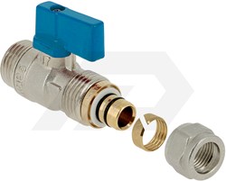 Bonfix Kogelkraan 1/2" x 16mm TBV Collectoren Met Blauwe Hendel
