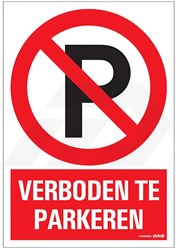 Bord Verboden Te Parkeren 23x33cm