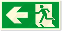 Sticker Vluchtweg Linksaf 30x15cm HighLight