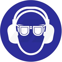 Sticker Oog & Gehoorbeschemring Verplicht Ø 200mm