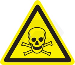 Sticker Waarschuwing Giftige Stoffen 200x200mm