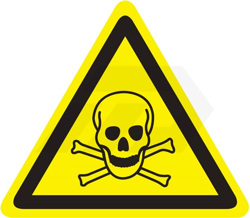 Sticker Waarschuwing Giftige Stoffen 200x200mm
